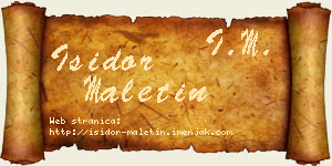 Isidor Maletin vizit kartica
